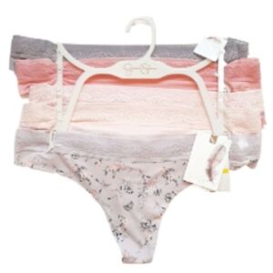 Jessica Simpson 5 Pack Invisble Line Thong Fit Panties - Size Medium